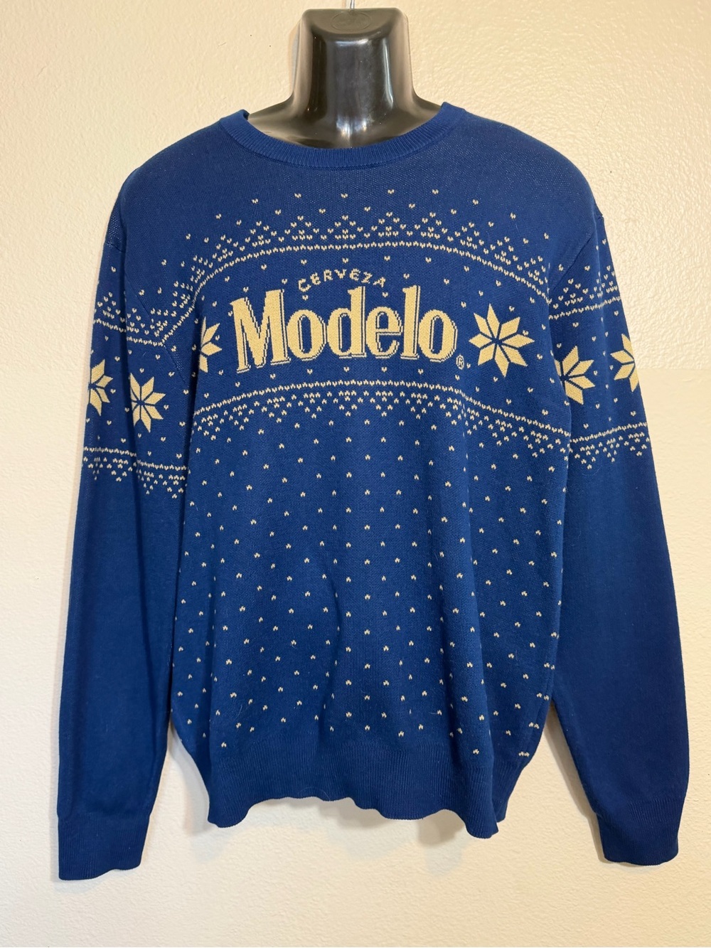 Cerveza Modelo Christmas Winter Knit Long Sleeve Pullover Crew Neck Mens XL